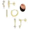 New Hot-selling Set Earrings for Women's Electroplated Earbuds Ear Studs
