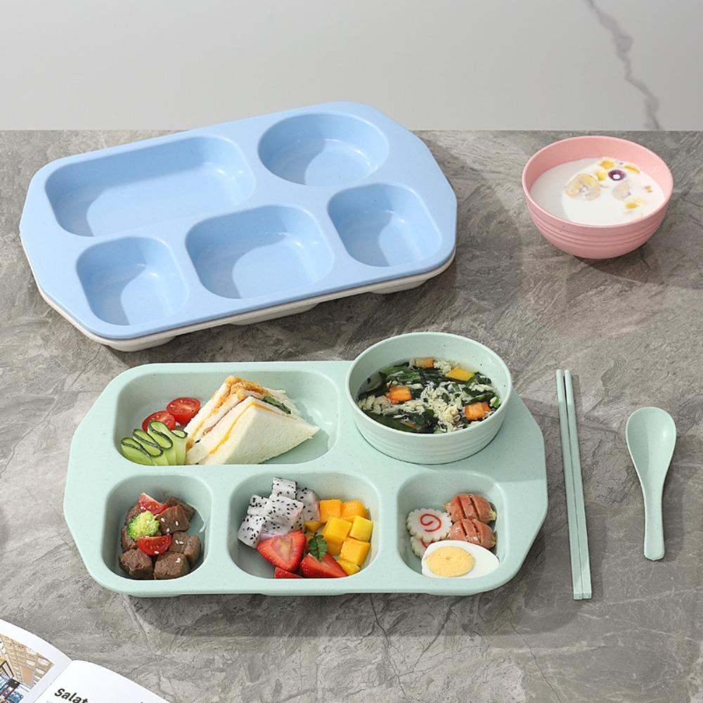 with Bowl and Tableware Fat-Loss Meal Plate Microwave-safe Divided Food Plate Canteen
