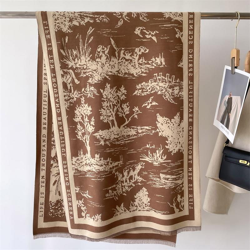 

Luxury Winter Thick Warm Scarf Women Cashmere Shawl and Wraps Pashmina Neckerchief Bufanda Female Tessel Echarpe Blanket 65x185CM