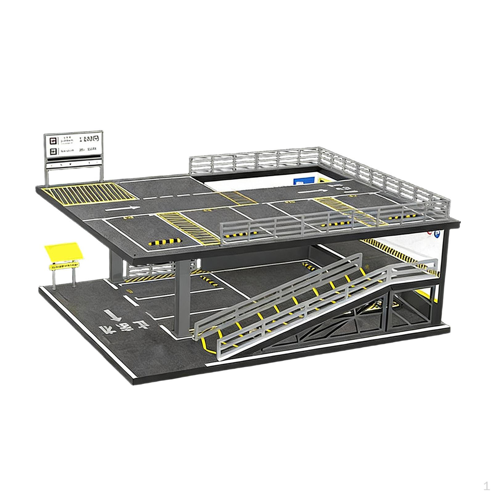 

Гараж-вітрина для машинок 1/64, лита модель, з пандусом, двоярусний, для паркування колекціонерів, стелаж для зберігання, Style B