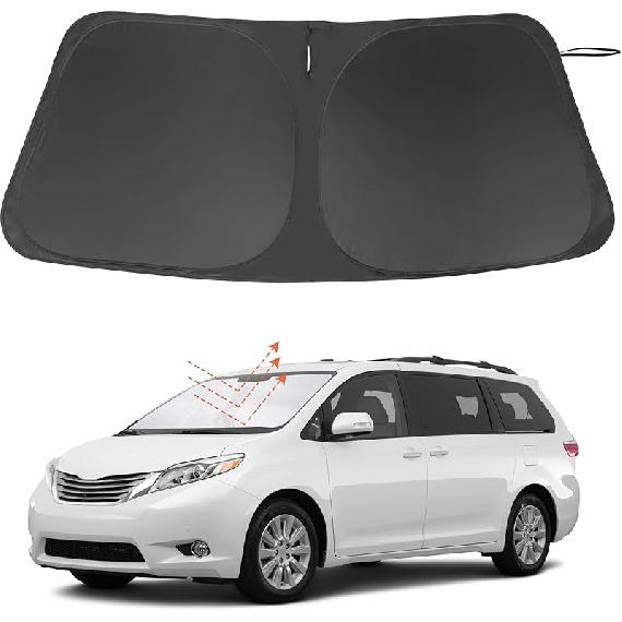 TINGLU Sun Shade For Tesla Model X Tesla X 2016-2024 2025 Accessories Windshield Sun Shade Window Shade UV Rays Protection Sun Visor Cover With