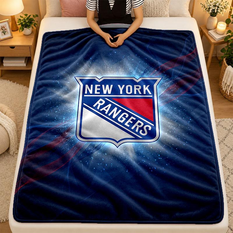 Flannel BlanketNew York Rangers Warm Soft Throw Blanket for Indoor Sofa Bed Living Room Use