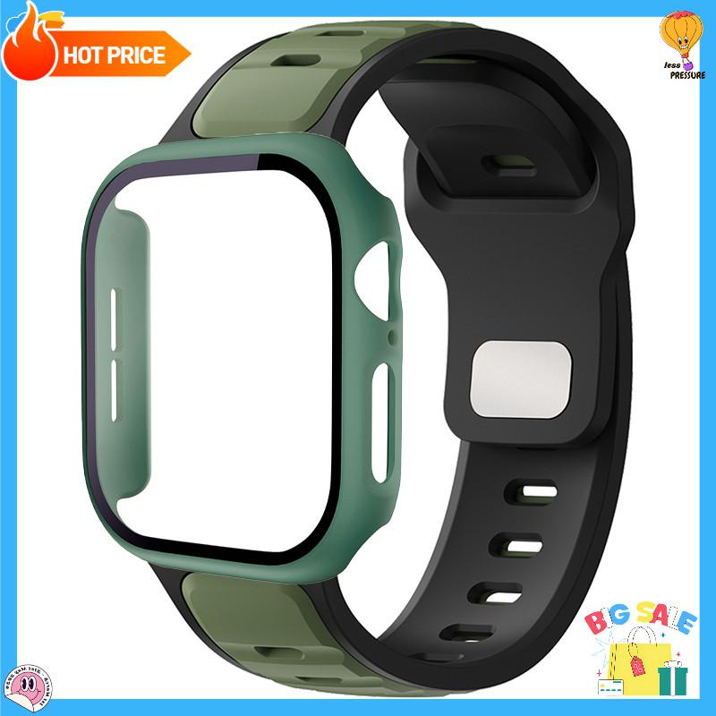 Screen PC Cover +Silicone Sport Strap For Apple Watch Series 11 10 9 8 7 6 5 4 SE 3 Soft For Iwatch 46mm 42mm 45 44 41 40 38mm