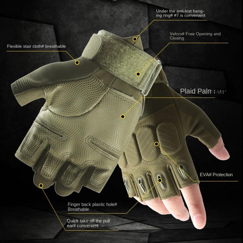 Tactical Gloves Men's Half-finger Mountaineering Protective Sports Wear-resistant Outdoor Fans Special Forces Cycling Gloves