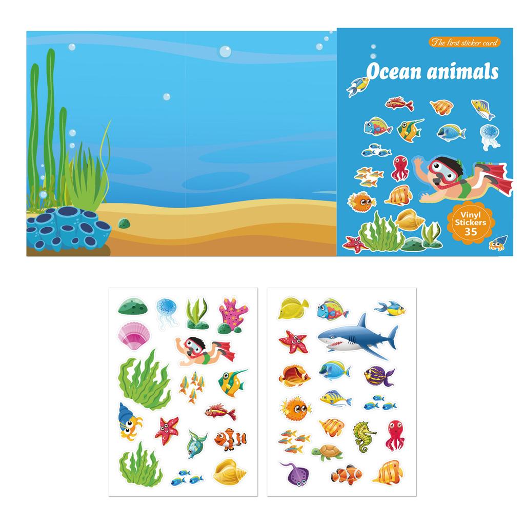 Reusable Sticking Stickers for Children's Campus Life Scenes Early Education Sticker Games Books Learning Cognition Toys For Kid