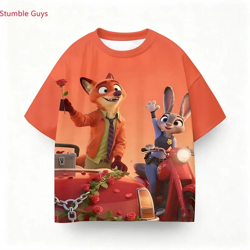Zootopia Judy Hopps Children's T-Shirt Summer Cute Cartoon Print Casual Lightweight