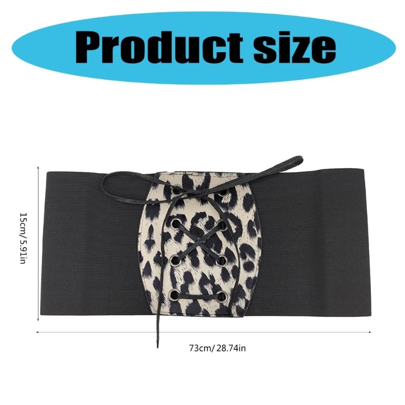 Girls Trendy Waist Belt Leopard Print Costume Underbust Jewelry Waist Body Jewelry for Party Jeans Belt Cowboy Chain