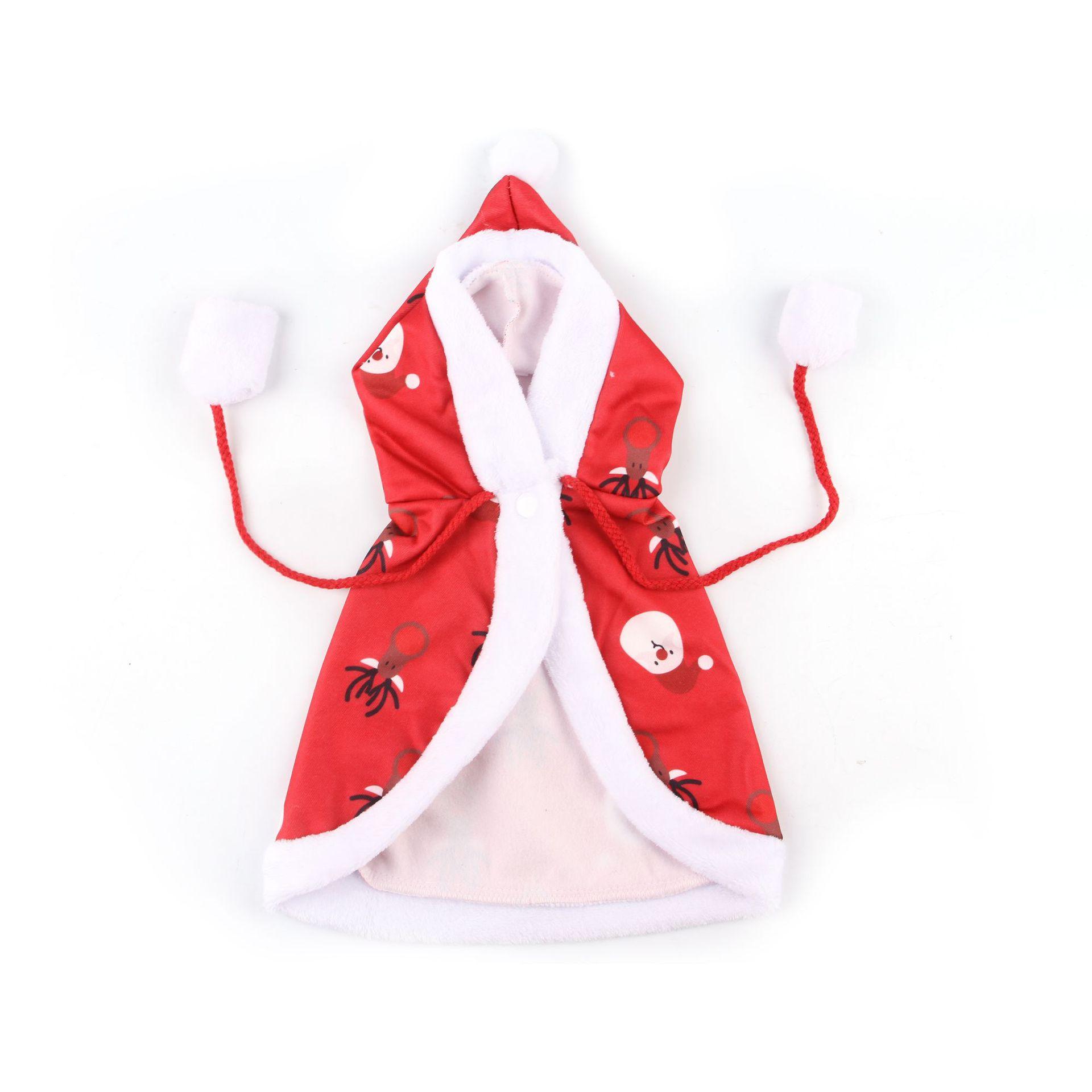 New cat Christmas autumn and winter clothes cute pet dog transform into cat clothes Christmas cape cape S