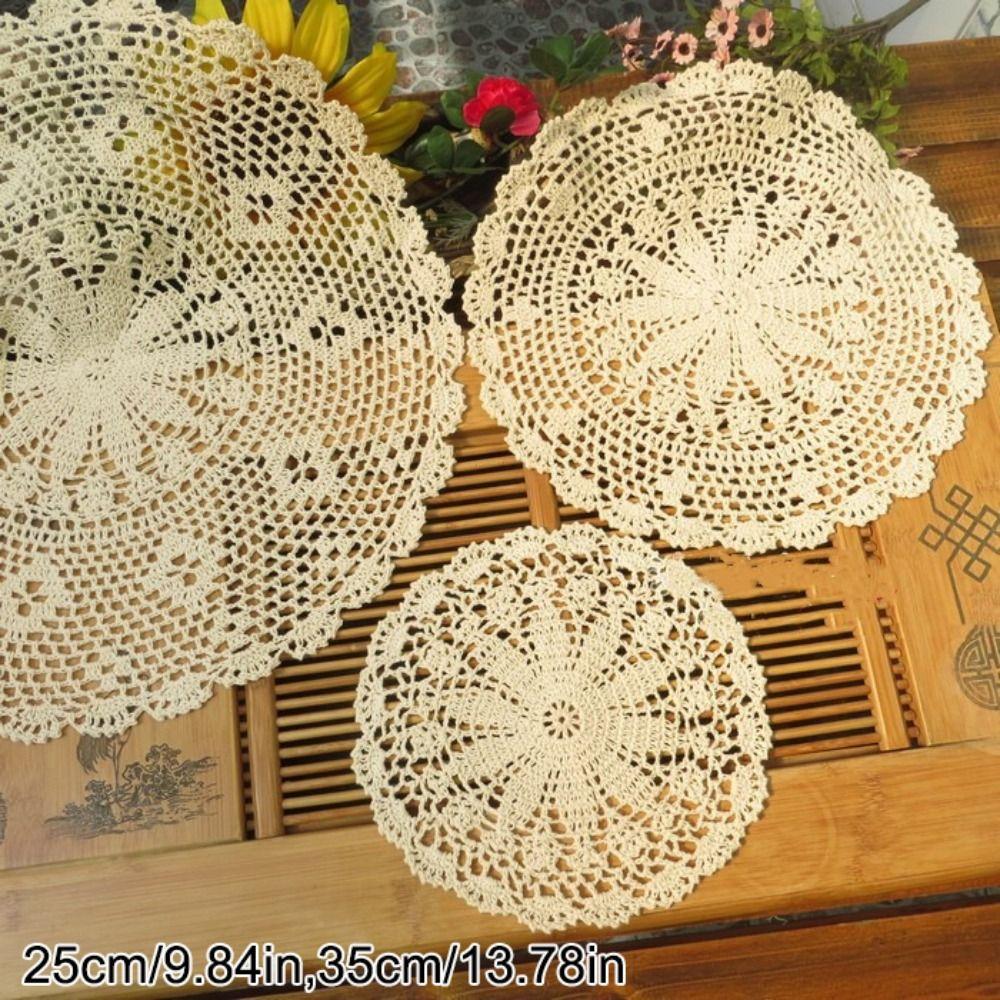 Vintage Table Mat Round Crochet Placemet New Wedding Event Decor