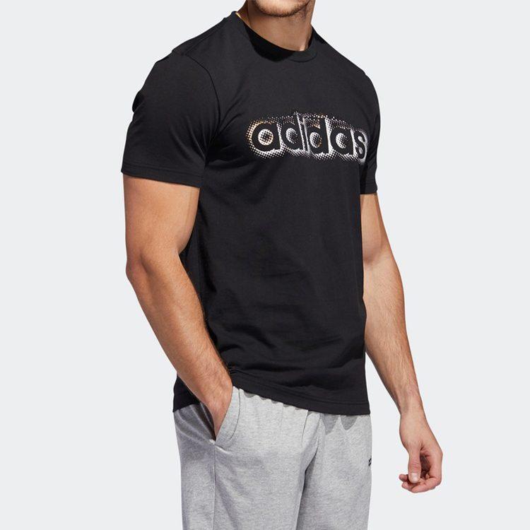 Adidas T Shirts Men's Black Crew Neck Moderate Straight Fit EI4607