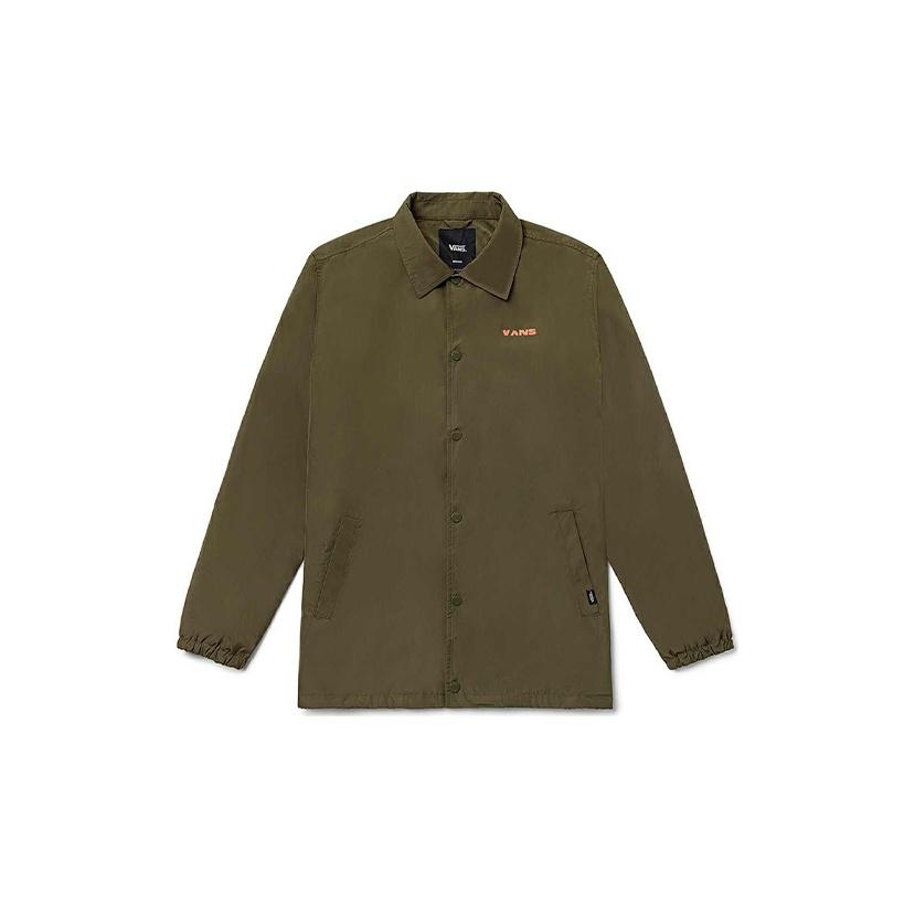 Vans Chaqueta con Cuello Deportivo con Logo de Patrón Divertido Unisex Chaquetas Verde Militar VN0A5H8RKCZ