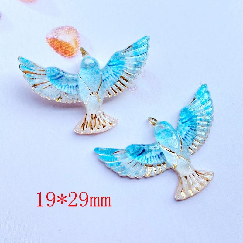 

10Pcs Cute Mini There Is A Hole Lin The Bird Acrylic Flat Back Resin Art Supply Decoration Charm Craft Hair Bow Accessories H49