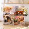 DIY Wooden Miniature Kits Doll House With Furniture Ice Cream Coffee Shop Casa Dollhouse Toys for Adults Girls Birthday Gifts