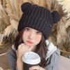 Cute Bear Knitted Wool Hat For Cycling Warm Cartoon Earmuffs Autumn And Winter