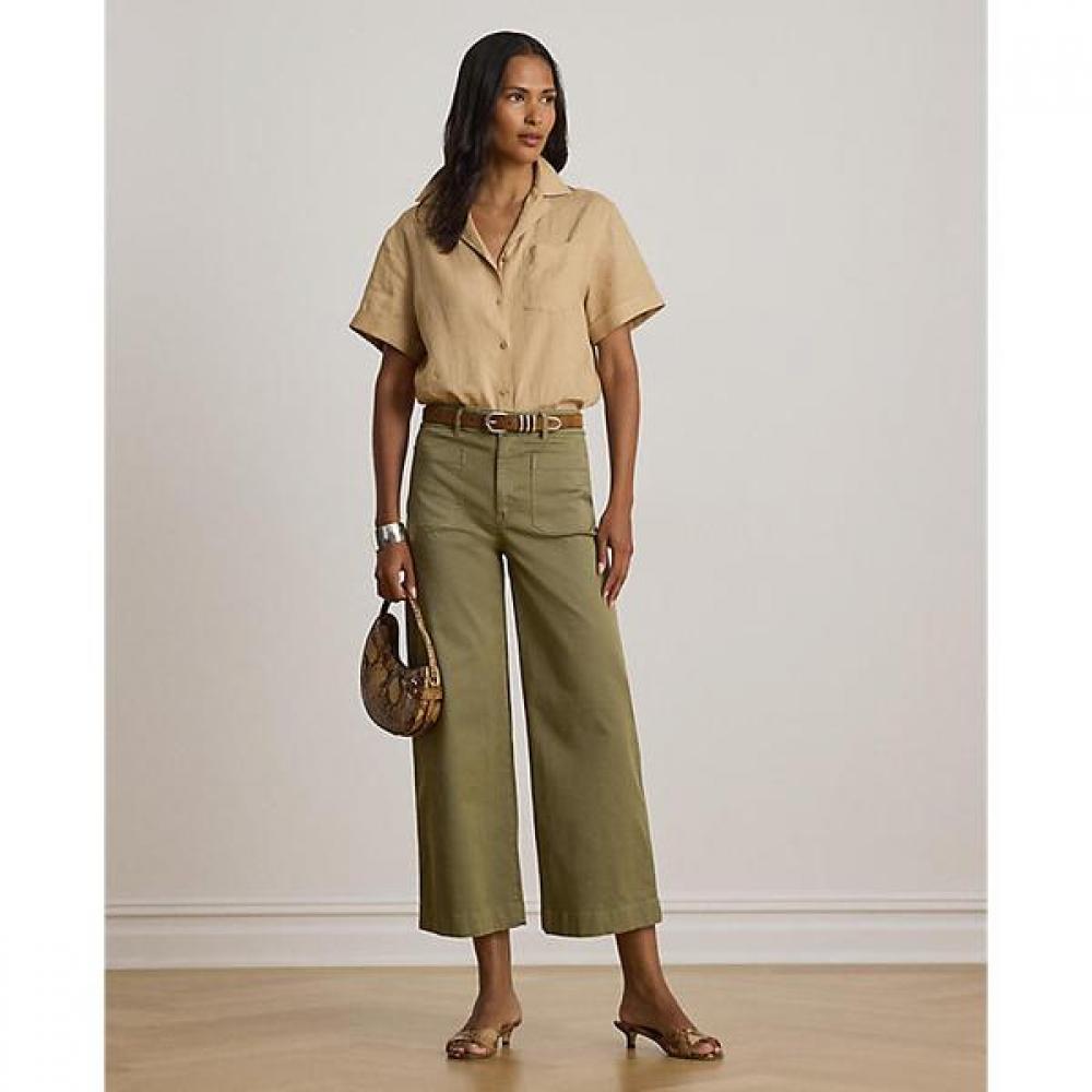 Lauren Ralph Lauren Stretch Chino Wide Leg Crop Pants Wmlrpntsbv20367310 0