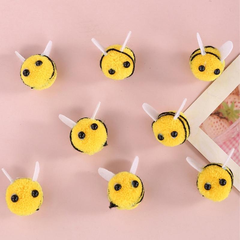50Pcs Small Bees Decoration Felted Bumblebees Craft Balls For Art Craft Clothing Hat Bag And Baby Showers Decorations