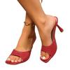 Fashion 2025 Summer New Fashion Women High Heels Slippers Square Toe Shoes for Women Design Open Toe Slingback Slides Female Zapatos