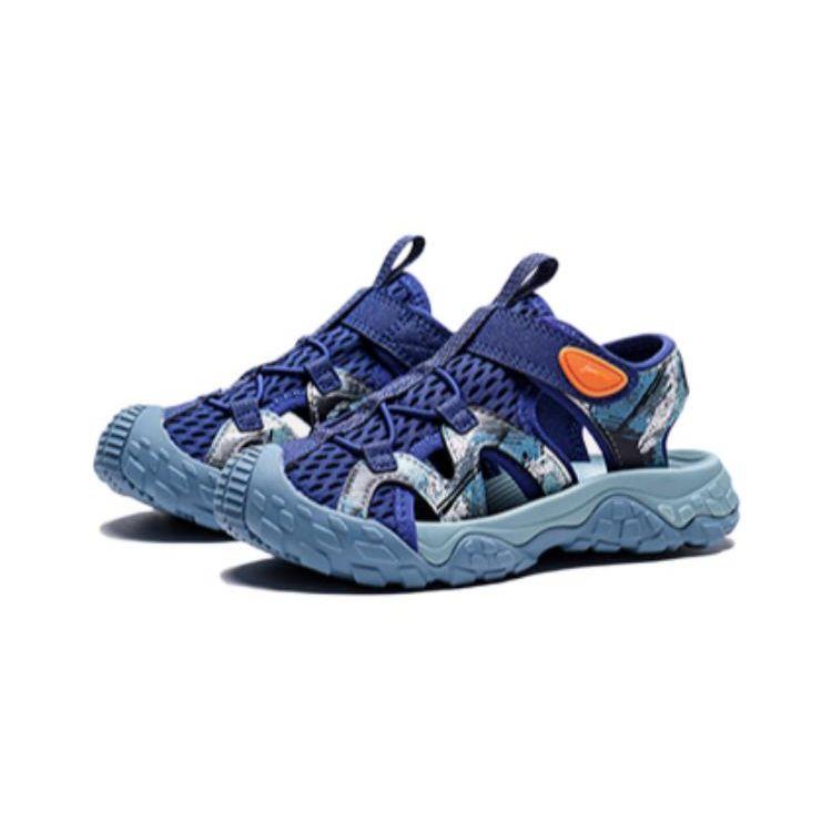 Li Ning Kids Trekking Comfortable Casual Sandals Kids Sandals Deep-Blue YKKS006-5