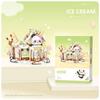 MEIEST Bloc de Construction Magasin de Glaces Panda, Ensemble de Blocs de Construction Magasin Mini Ville Rue Panoramique Jouet de Construction à Particules, Décoration de Maison