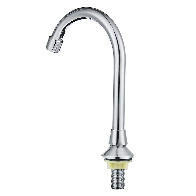 Switch Control By Floor Foot Pedal Valve Copper Bathroom Basin Faucet Single Cold Tap Hospital Hotel Pedal Water Faucet Silver