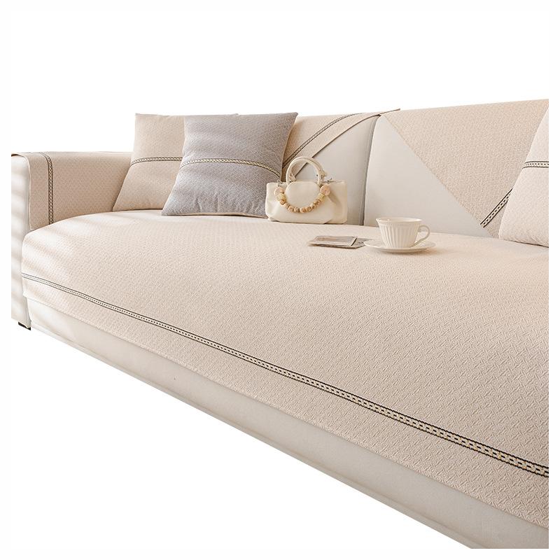 Nordic Style Light Luxury Sofa Cushion Chenille Anti-Scratching Non-Stick Wool Sofa Cover Towel Non-Slip All-Season Universal Seat Cushion