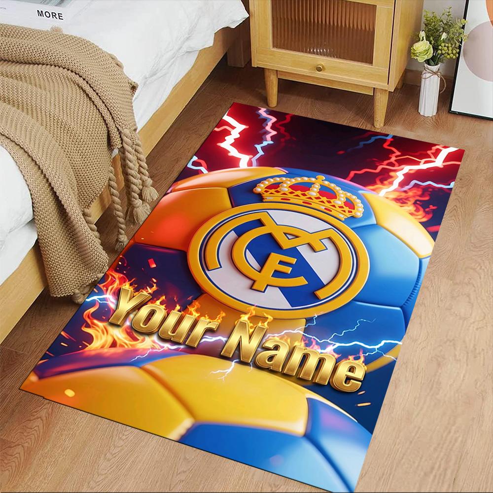 Real Madrid Club Customize Your Name Carpet Design for Dining Room Bedrooms Hallway Decorate Room Anti-slip Rug Office Home Decor