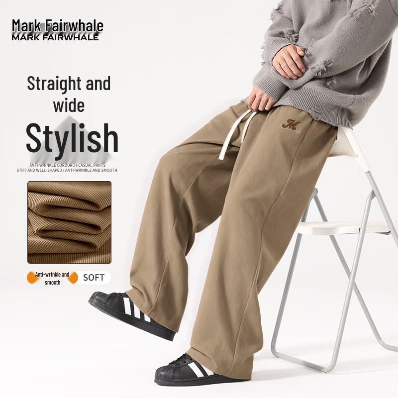 Mark Fairwhale Men's Warm Corduroy Straight-Leg Casual Pants