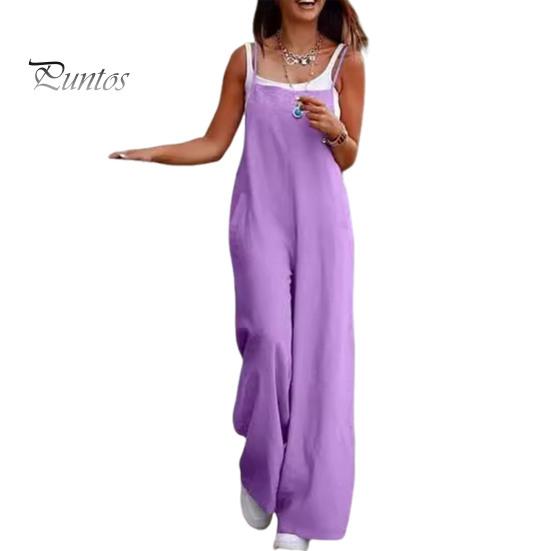 

Женский комбинезон без воротника, на тонких бретельках, без спинки, без рукавов, свободный, широкий, полная длина, комбинезон, повседневная одежда L