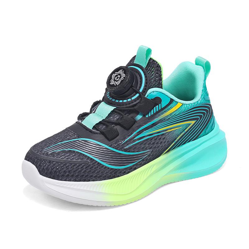 Boys' shoes 2025 summer new children's sports shoes medium and older children's rotating buckle girls' mesh step training shoes list
