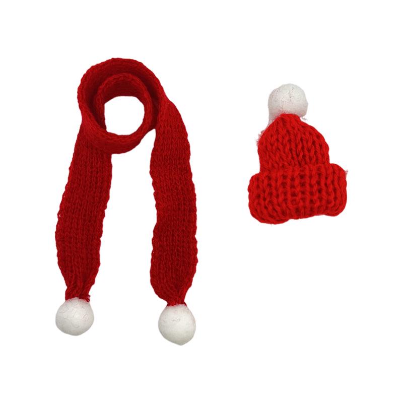 Mini Knit Scarf for DIY Doll, Christmas Decoration, Chenille Stem, Bear Paw, Dog Doll Accessories