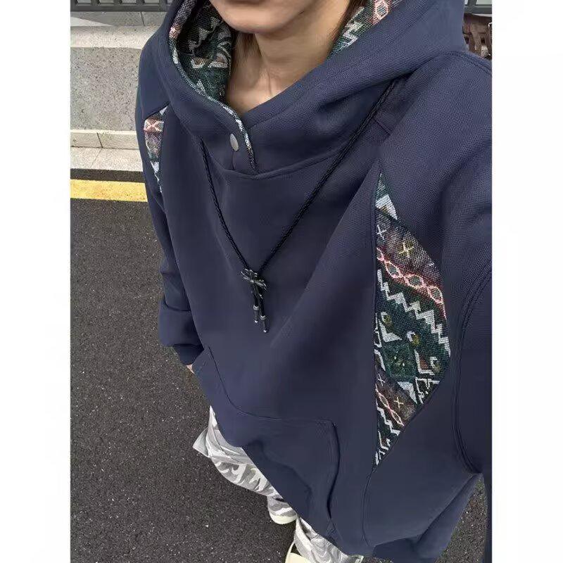2025 Men's Autumn/Winter Patchwork Hooded Sweatshirt