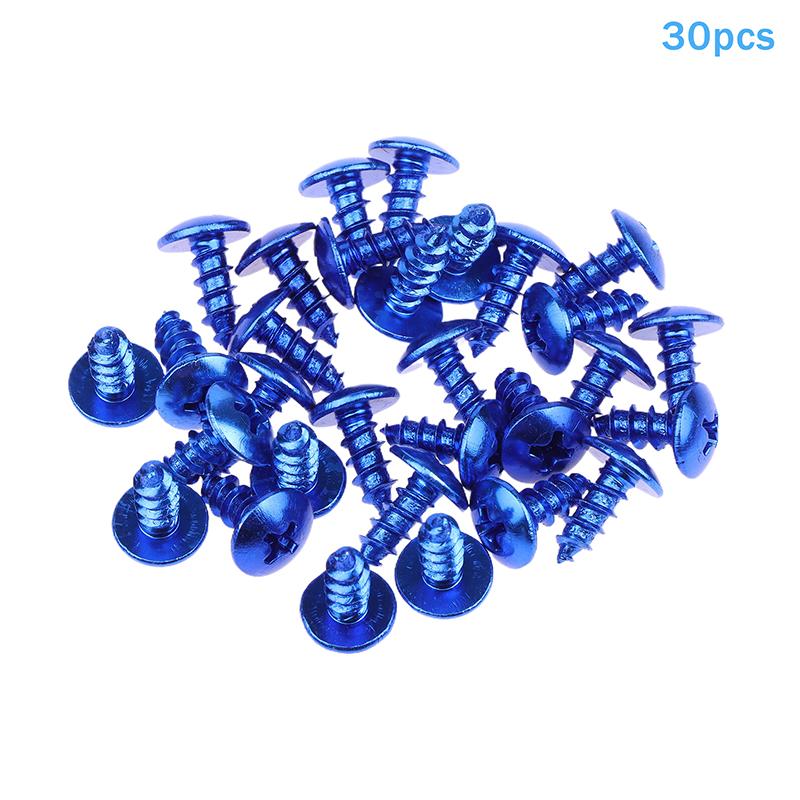 30Pcs/Pack M5*12Mm Universal Aluminum Alloy Motorcycle Cross Head Self Tapping Bolts Screws Nut Round Head Thread Diameter