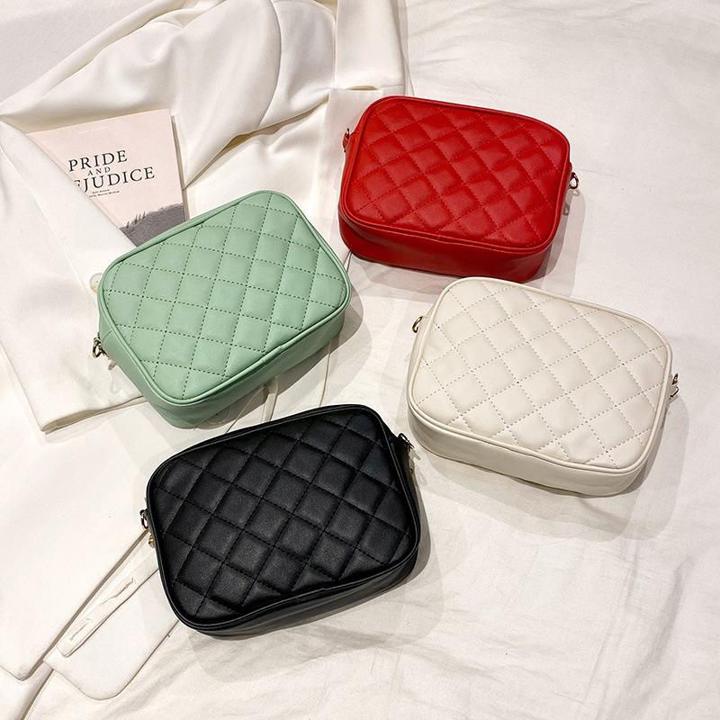 Embroidered cosmetic bag ladies bag bag women's fresh and sweet camera bag rhombus messenger bag