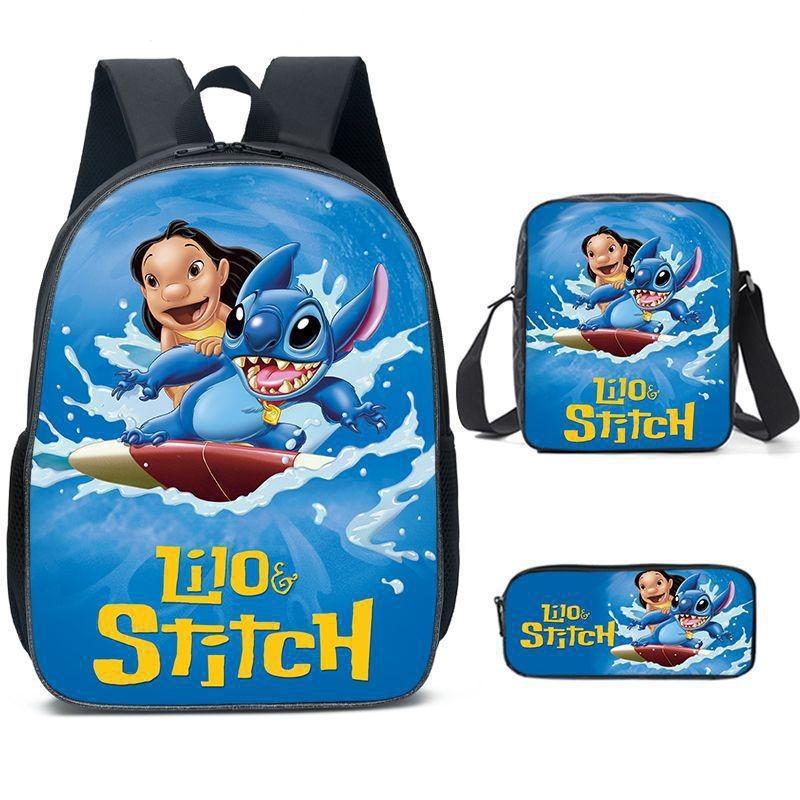 Stitch Backpack Cartoon Set With Lightweight Breathable For Students Elementary