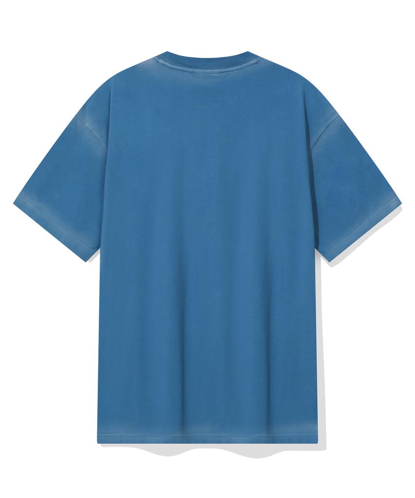 BEENTRILL Vintage Essential Dyed Short Sleeve T-Shirt (Sky Blue)