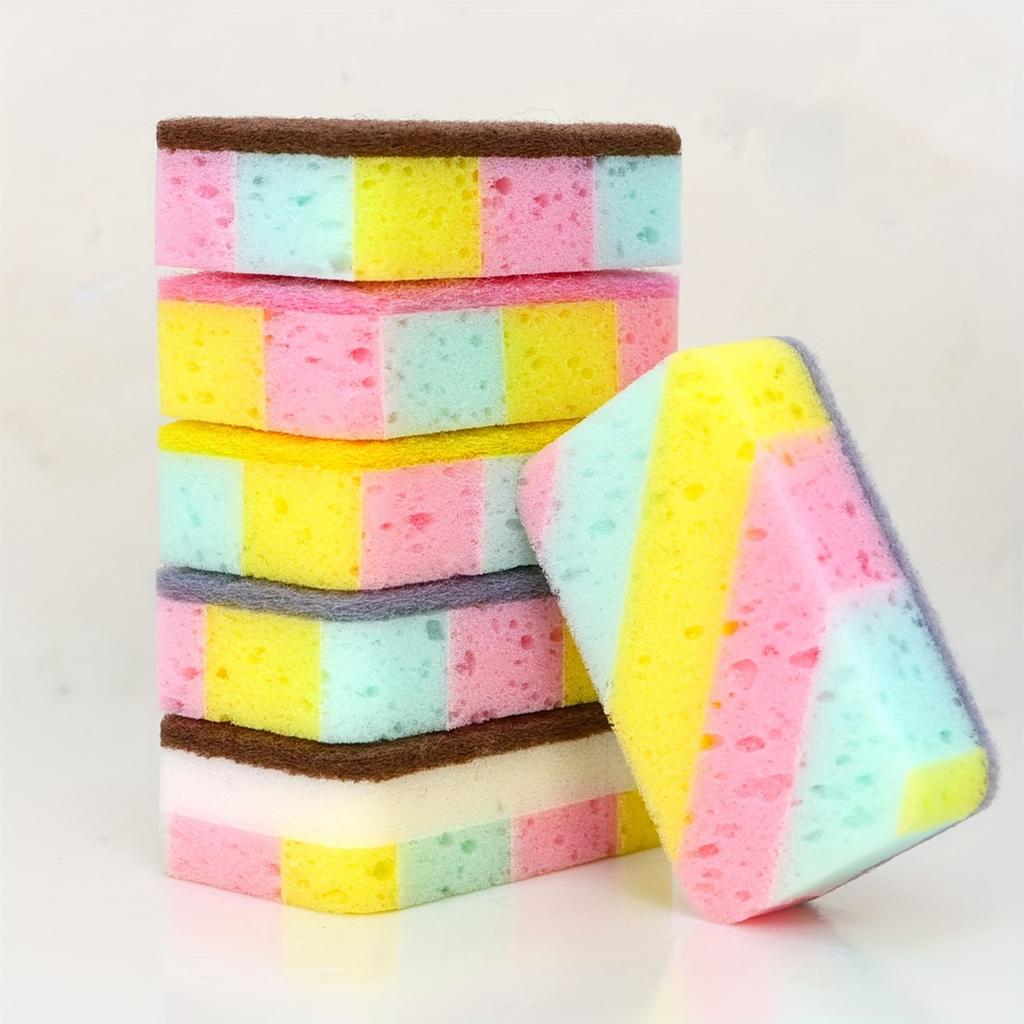10PCS Color Random Dishwashing Sponge, Kitchen Cleaning And Dishwashing Brush