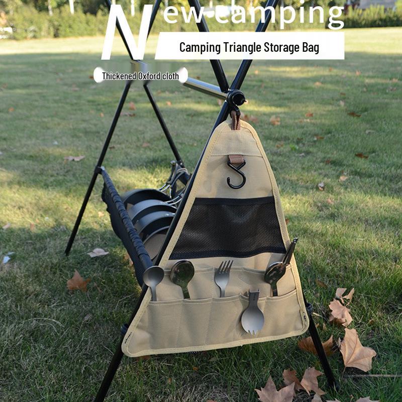 Portable Outdoor Camping Triangle Hanging Bag Cutlery Organizer