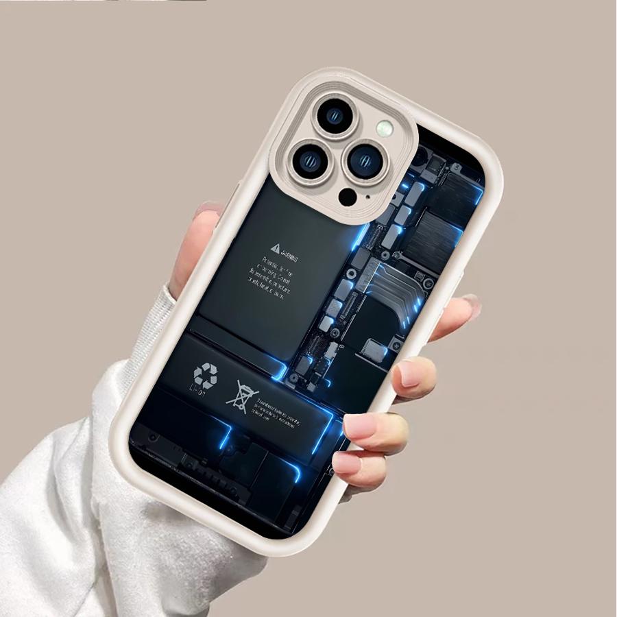 Circuit Board Pattern Phone Case for iPhone 17 Air XR 15 16 14 Plus 13 12 11 Pro Max 16e XS Max Soft Shell