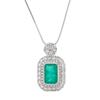 Jewelry Simulation Emerald Colored Treasure Pendant Retro Style Slightly Inlaid Zircon Women'S Necklace Pendant