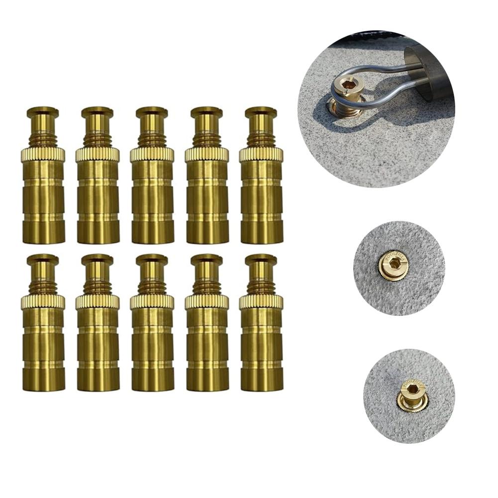 Pool Safety Cover Fastening Anchors Made of Solid Brass with 3/4 Inch Compatibility for Secure Installation Outdoors