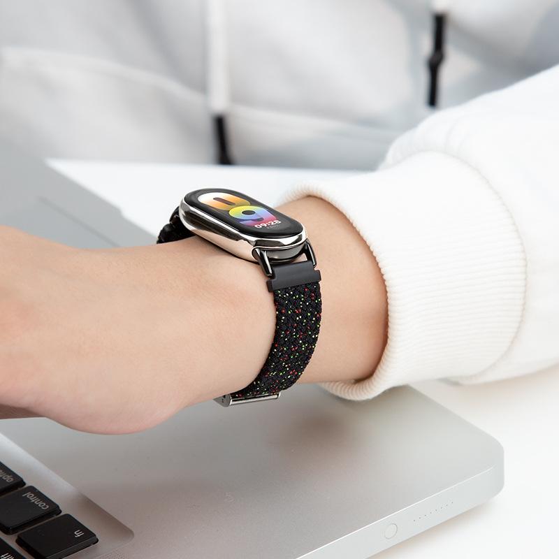 Solo Loop Strap For Xiaomi Mi Band 8 9 Elastic Braided Nylon Adjustable Watchband Correa Bracelet For Miband 10 Miband9 8 Accessories