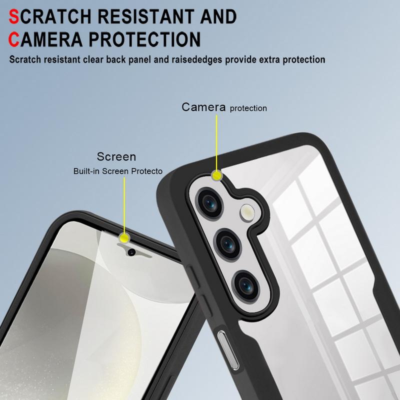 Doppelseitige, durchsichtige Handyhülle für Samsung S25 Ultra A16 A56 A36 A26 A06, 360-Grad-Vollschutz, weicher Silikonrahmen, stoßfeste Stoßstangenabdeckung