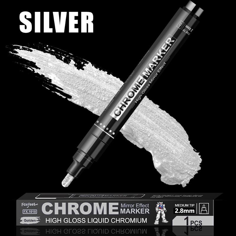 2,8 mm Galvanik-Lackmarker Spiegeleffekt Wasserdichter Pinsel Metallmarker Für Graffiti Schreibwaren Kunstbedarf