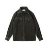 Yousheng Spring Fall Men Cargo Plaid Print Single-breasted Long Sleeves Corduroy Retro Japanese Style with Chest Pockets Loose Mid Length Cardigan Top