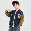 Boys' American Style Colorblock Bear Baseball Jacket