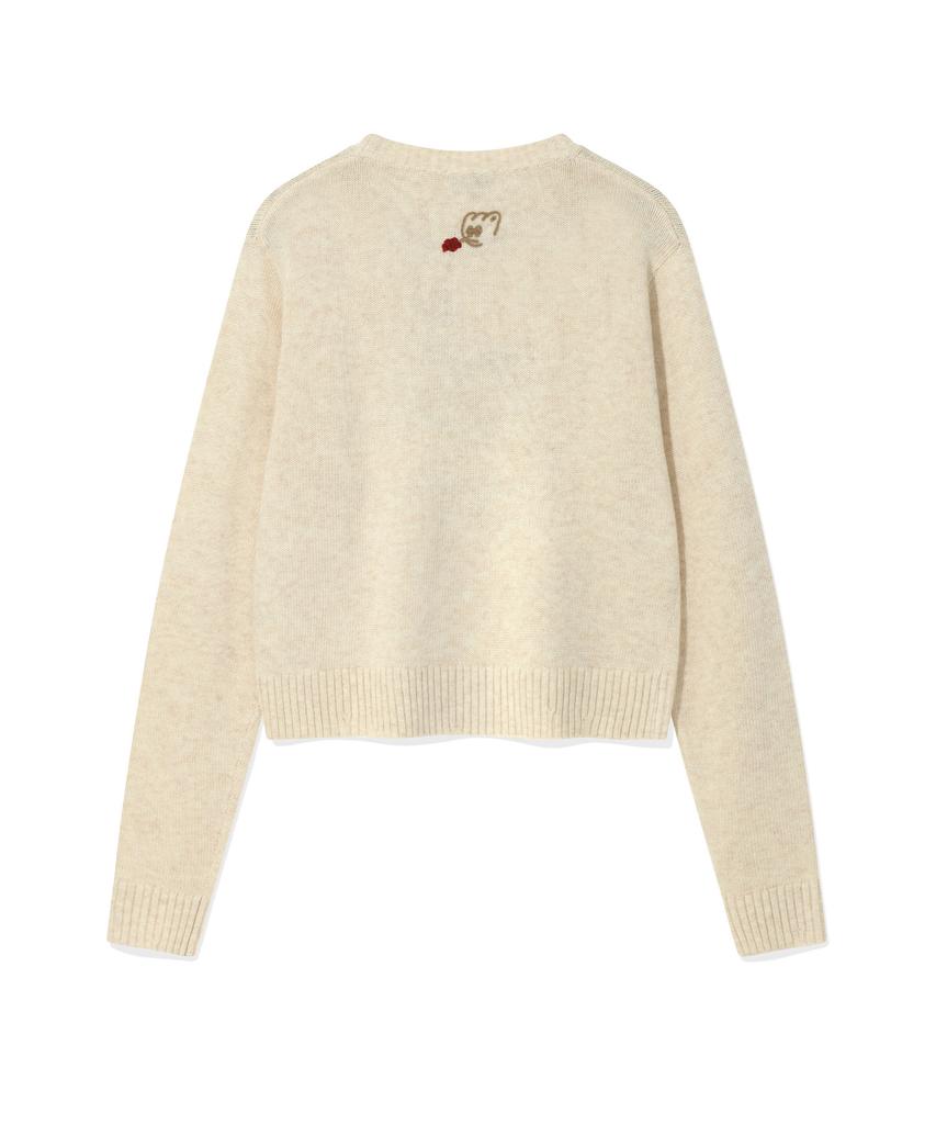 WACKY WILLY Women'S Leo Graphic Grunge Pullover Cream