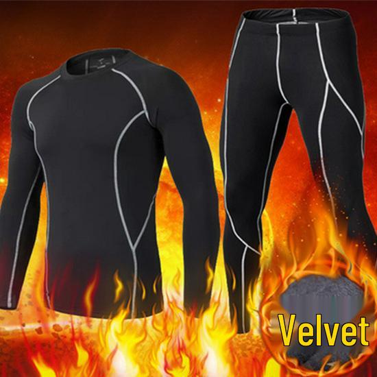 

Мужской компрессионный костюм на флисовой подкладке: Теплый, быстросохнущий базовый слой для бега и тренировок S