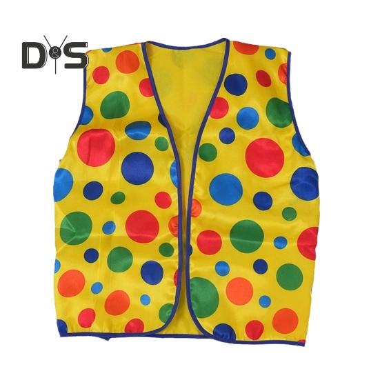 

Жилет клоуна, пальто, желтый горошек, дизайн, жилет без рукавов, праздничный жилет клоуна, реквизит для выступления на Хэллоуин
