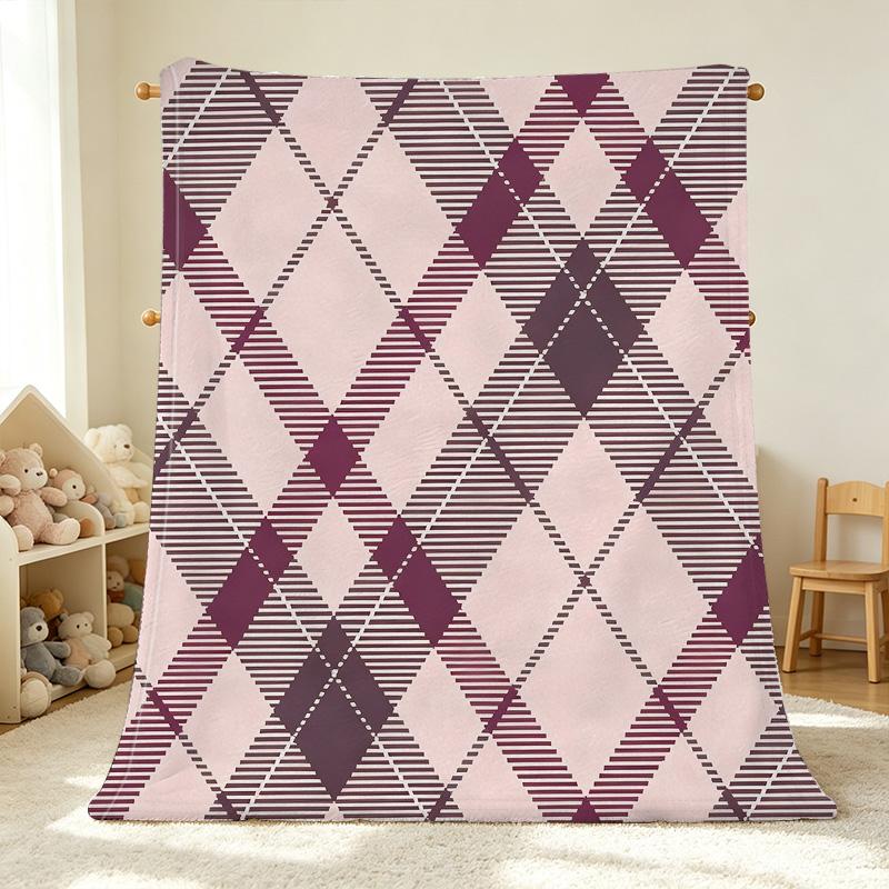 Checkered Flannel Blanket: Soft Cozy Warm Throw for Home, Sofa, Halloween & Christmas Use