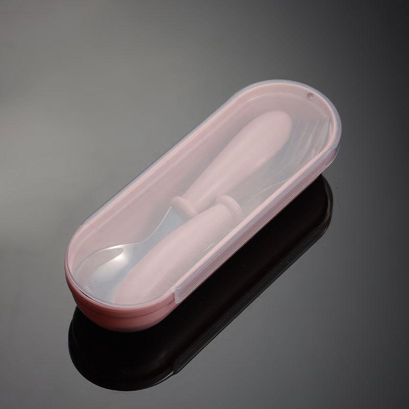 304 Stainless Steel Kids Cartoon Fork & Spoon Set with Cute Drop-Resistant PP Handles